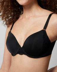 BLACK - Perfect Coverage Bra with Lace Trim | Soma