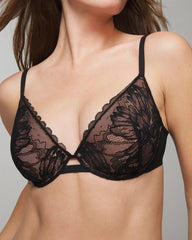 BLACK - Plunge Bra with Lace | Soma