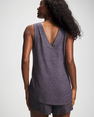 GRAY INK/PEARLED IVORY - V-Neck Pajama Tank | Soma