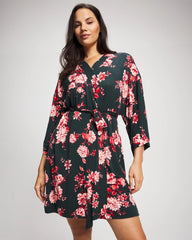 COTTAGE FLORAL GREEN - Short Robe | Soma