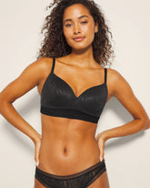 BLACK - Wireless Bra with Lace | Soma