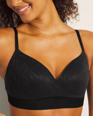 BLACK - Wireless Bra with Lace | Soma