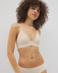 PALE SAND - Geo Lace Trim Bralette | Soma