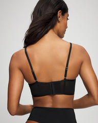 BLACK W/ SANDALWOOD - Tattoo Lace Embroidered High Neck Bralette | Soma