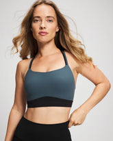 PETROL/BLACK - Racerback Yoga Bra | Soma