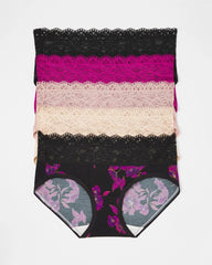 GILDED BLOOMS MULTI PACK - Hipster Panty with Super Soft Enchanting Lace 5 pack | Soma