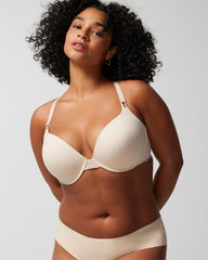 PALE SAND - Push-Up Plunge Bra with Lace | Soma