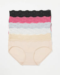 RAPTURE ROSE MULTIPACK - Hipster Panty with Crochet Lace 5 Pack | Soma