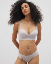 GRAY GLASS - Luxe Wireless Bra with Lace Back | Soma