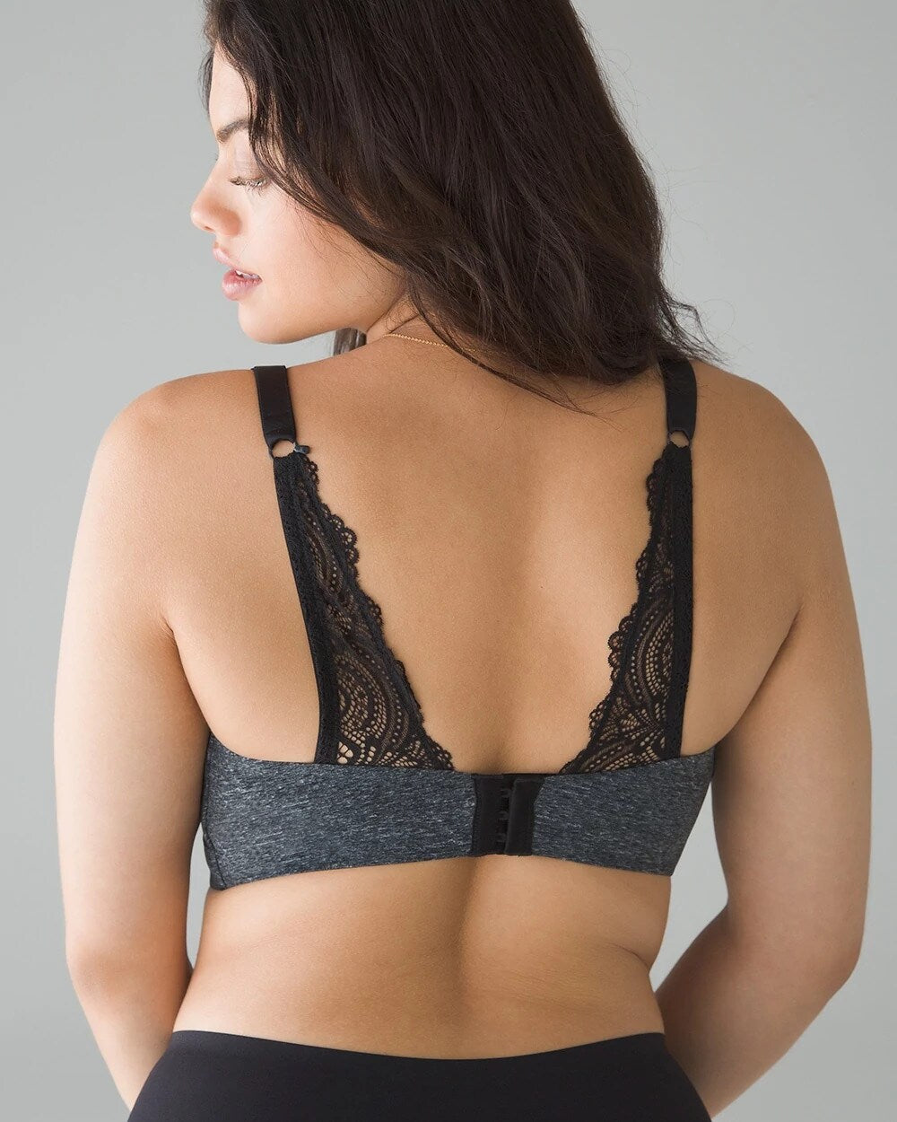 BLURRED HEATHER QUARTZ - Luxe Wireless Bra with Lace Back | Soma