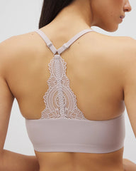 GRAY GLASS - Racerback Bralette with Lace Back | Soma
