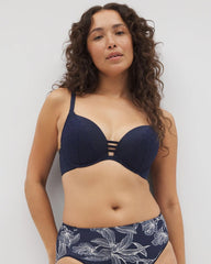 NIGHTFALL NAVY - Push-up Plunge Bra with Lace | Soma