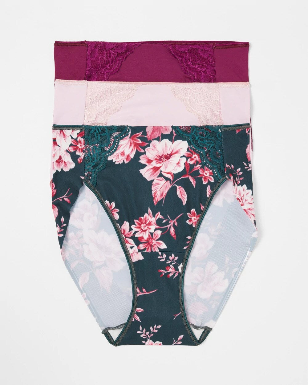 COTTAGE FLORAL MULTI PACK - High-Leg Brief Panty with Lace 3 Pack | Soma