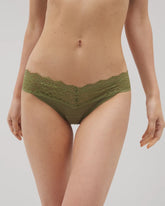 VETIVER GREEN - Lace Waist Thong | Soma