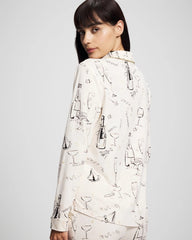 FIZZ THE SEASON FOIL - Long-Sleeve Notch Collar Pajama Top | Soma