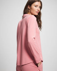 ANTIQUE PINK - Long-Sleeve Notch Collar Pajama Top | Soma