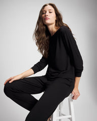 BLACK - Long-Sleeve Pajama Top | Soma