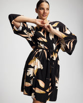 MYSTIC BLOOMS BLACK MID - Short Robe | Soma