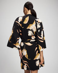 MYSTIC BLOOMS BLACK MID - Short Robe | Soma