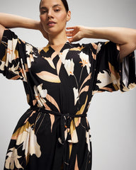 MYSTIC BLOOMS BLACK MID - Short Robe | Soma