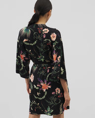 PARADISE PLUMES BLACK - Short Robe | Soma