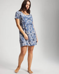 BOTANICAL TILE SUNDOWN - Short Sleeve Scoop Neck Sleepshirt | Soma