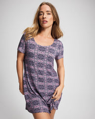 HAVEN TILE MINI LILAC WIN - Short Sleeve Scoop Neck Sleepshirt | Soma