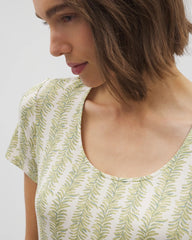CHILL STRIPE CHAMPAGNE - Short Sleeve Scoop Neck Sleepshirt | Soma