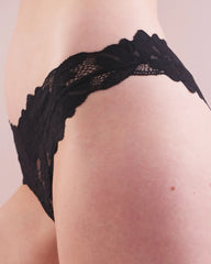 BLACK - Tanga Panty with Lace | Soma