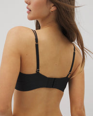 BLACK - Geo Lace Trim Bralette | Soma