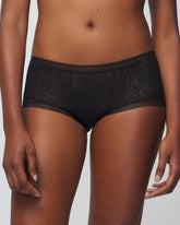 BLACK - Soma Boyshort Panty with Stretch Lace | Soma