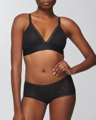 BLACK - Soma Boyshort Panty with Stretch Lace | Soma