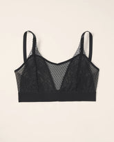 BLACK - Wireless Pocketed Cupless Lace Bralette | Soma