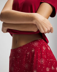FIRST NIGHT RED/FOIL - Packaged Short-Sleeve Pant Pajama Set | Soma