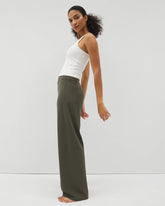 DARK GRAY OLIVE - High-Waist Wide-Leg Pants | Soma