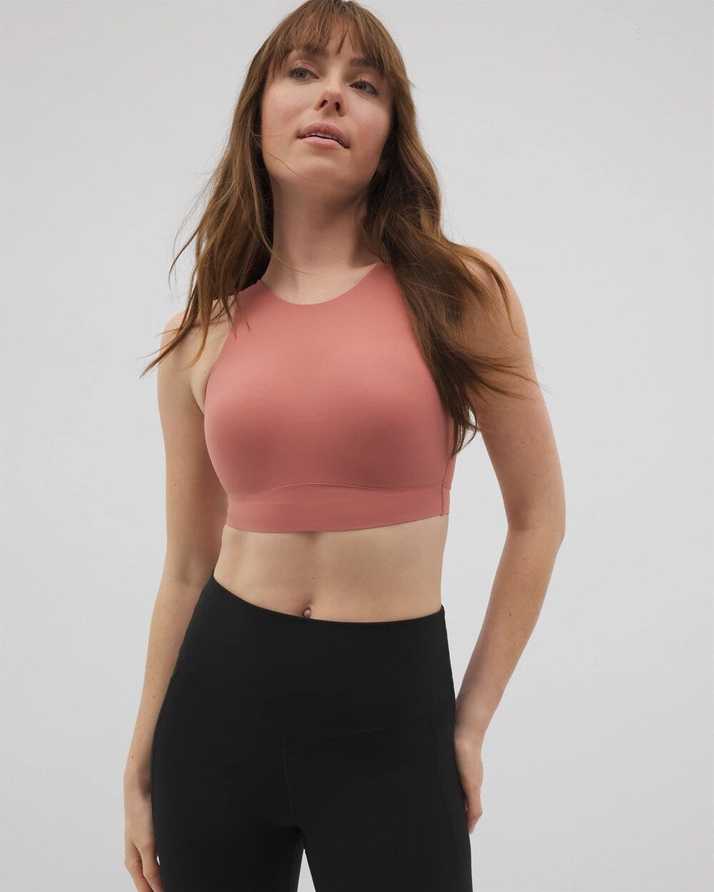CLAY ROSE - High-Neck Yoga Bra | Soma
