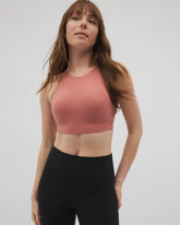 CLAY ROSE - High-Neck Yoga Bra | Soma