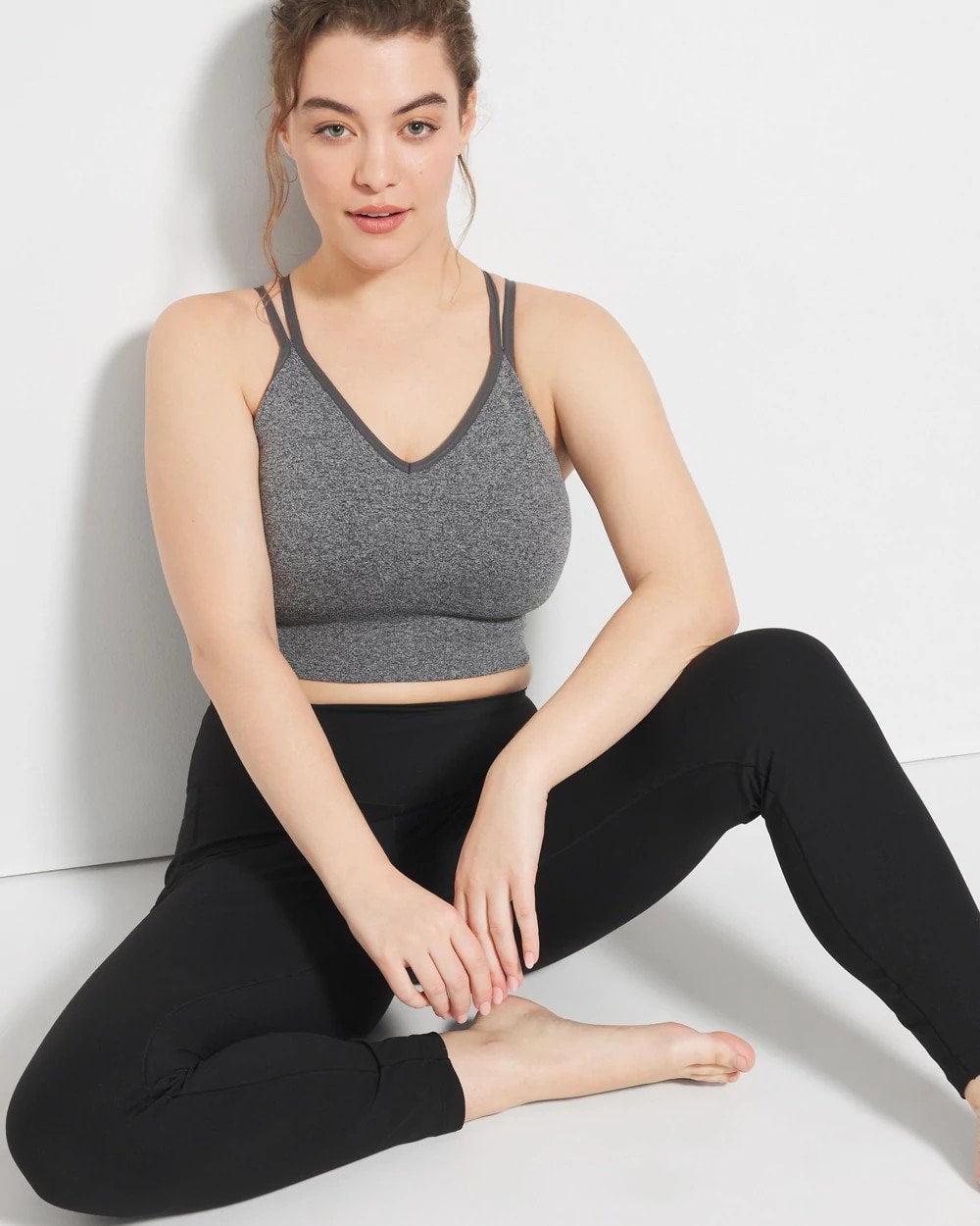 HEATHER OBSIDIAN - Soma Sport Longline Bra with Strappy Back | Soma