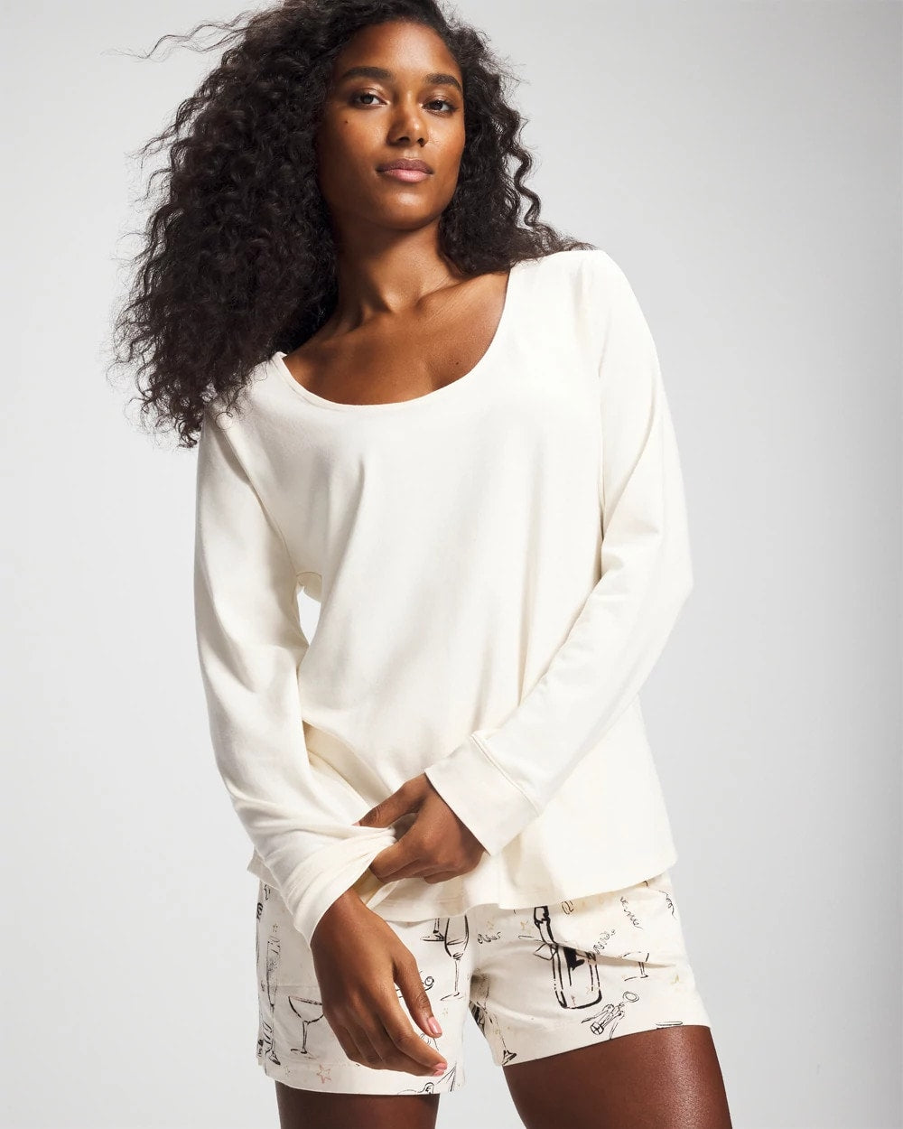 CHAMPAGNE DREAMS - Long Sleeve Pajama Top | Soma