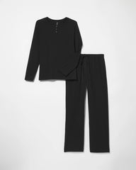 BLACK - Men's Henley Pajama Top | Soma