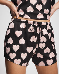 MANDALA HEARTS BLACK - Pajama Shorts | Soma