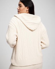 PARCHMENT - Cable Knit Plush Hoodie | Soma