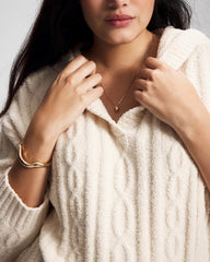 PARCHMENT - Cable Knit Plush Hoodie | Soma