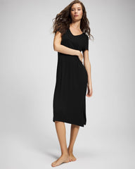 BLACK - Short Sleeve Long Sleepshirt | Soma