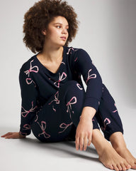 BELOVED BOWS GRAND NAVY - Banded Ankle Pajama Pant | Soma