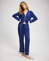 MAJESTY BLUE - Solid Piped Pajama Pant | Soma