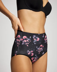 FLORAL DREAMS BLACK MINI - High-Waist Brief Panty | Soma