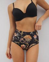 JAIPUR FLORAL BLACK - High-Waist Brief Panty | Soma