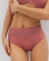CLAY ROSE - Vanishing Edge Microfiber Modern Brief Panty with Lace | Soma