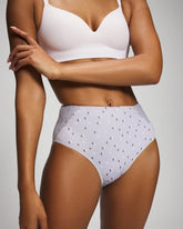 HALF MOON BLUE OPAL - Tummy Modern Brief Panty with Lace | Soma